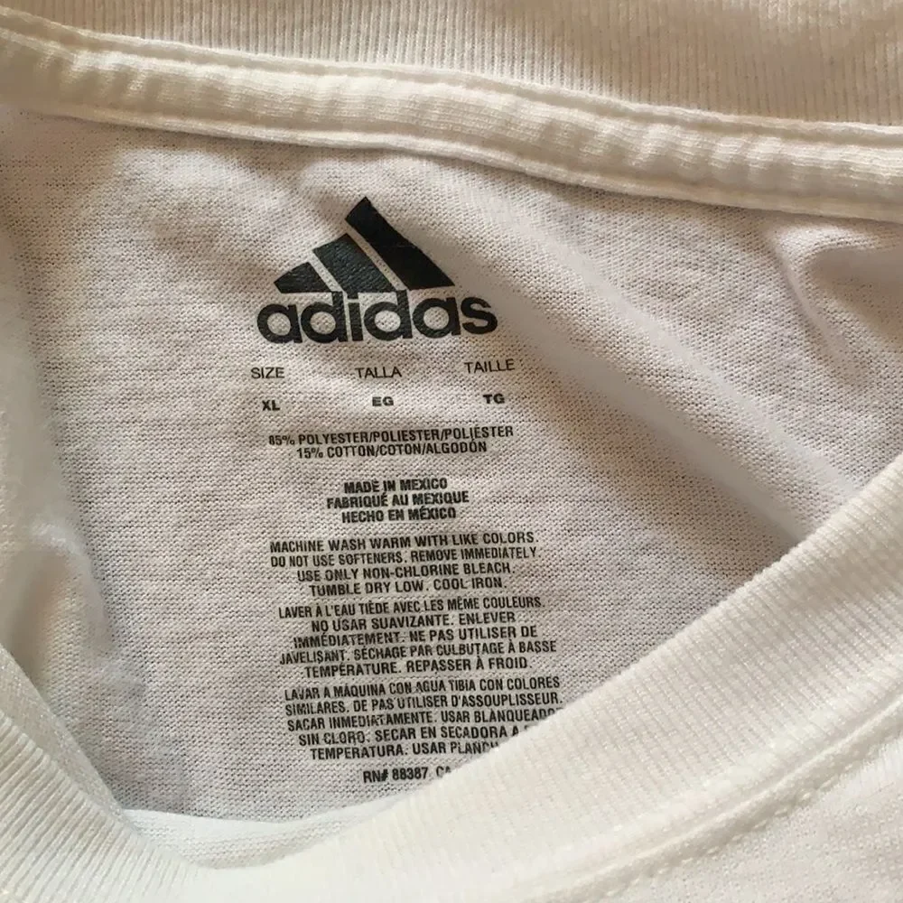 Men’s Adidas white running tee xl